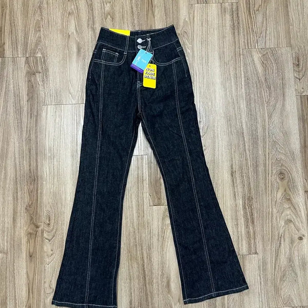 [BUNJANG] Women's Black Bootcut Jeans with Hip Pad - Size S / (새상품) 골반패드 부츠컷 흑청바지 S