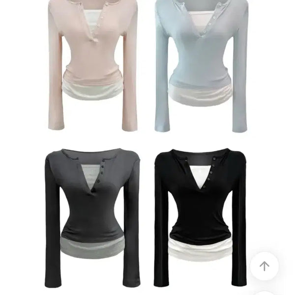 [BUNJANG] Sours Color Layered Long Sleeve / Sours color 레이어드 긴팔