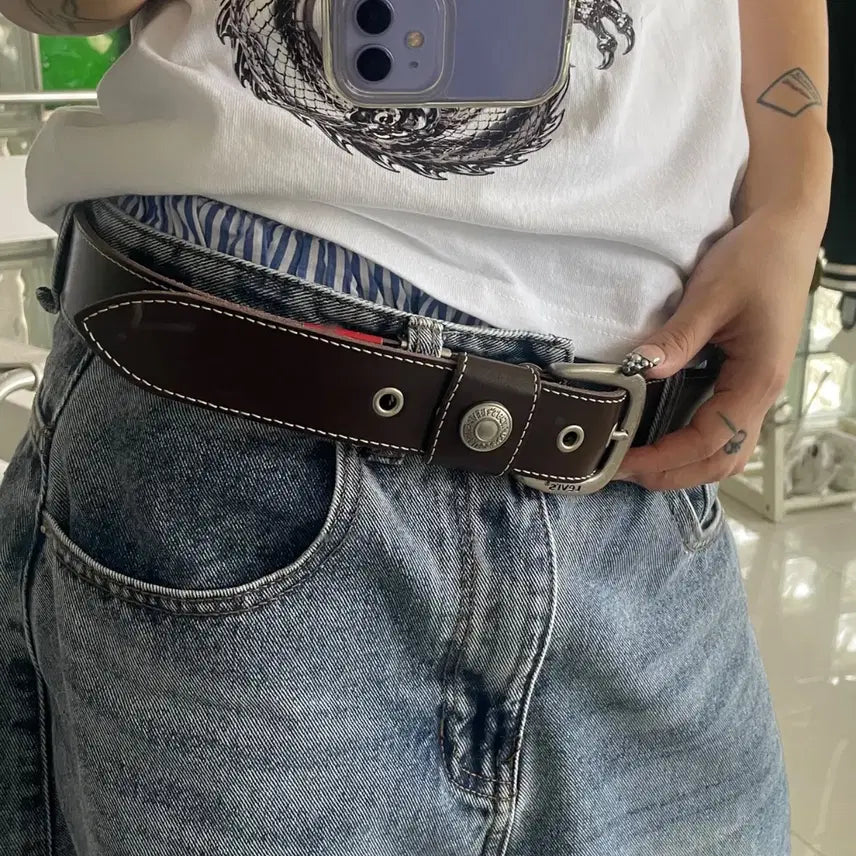 [BUNJANG] Levi's Single Eyelet Belt Brown / LEVIS 리바이스 single eyelet belt