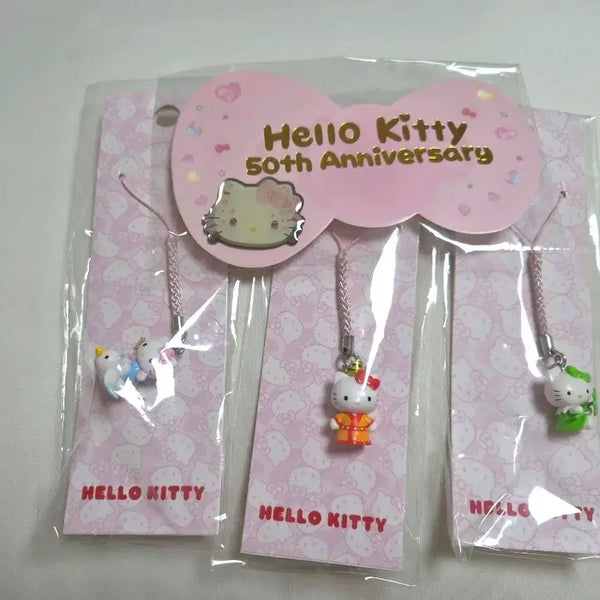 [BUNJANG] Hello Kitty 50th Anniversary Strap Charm 3-Set / 헬로키티 50주년 기념 스트랩 참 3종 세트