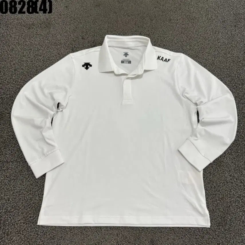 [BUNJANG] Descente KAAF Long Sleeve Polo Shirt White / 데상트 KAAF 긴팔 카라티 화이트