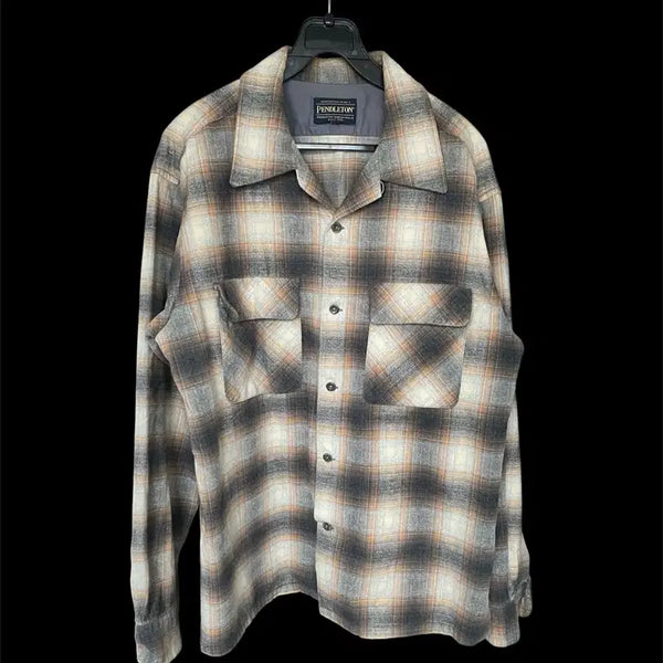 [BUNJANG] Pendleton Wool Open Collar Check Shirt / 펜들턴 울 오픈카라 셔츠