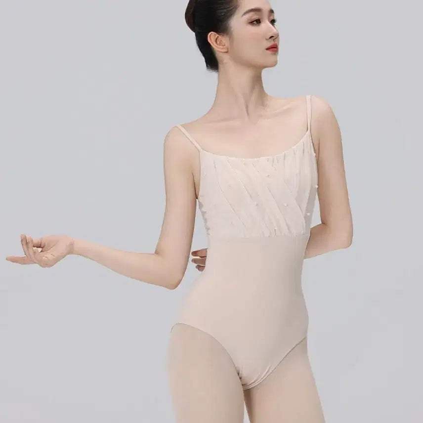 [BUNJANG] Pearl Shirring Leotard / 진주 셔링 레오타드 판매합니다.