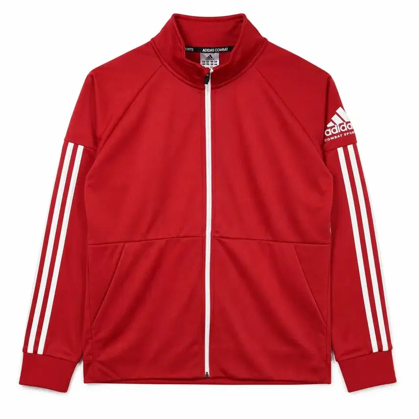 [BUNJANG] Adidas Red Three Stripe Jersey Track Top Jacket / 여S 아디다스 컴뱃 스포츠 레드 삼선 져지 트랙탑 자켓
