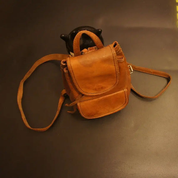 [BUNJANG] Vintage Genuine Leather Mini Backpack / Q6993 여성백팩 여자가죽배낭 미니가방 미니백 가죽백 가죽가방 빈티지가방