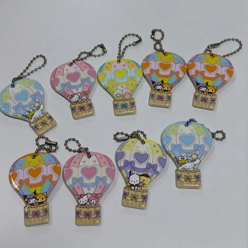 [BUNJANG] Sanrio Characters Hot Air Balloon Keychain Set / 산리오 캐릭터 열기구 키링 세트