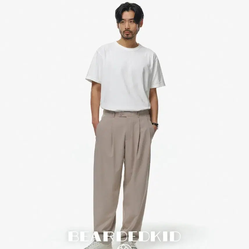 [BUNJANG] bearded kid Banding Silhouette Pants Beige / 비얼디드키드 밴딩 실루엣 팬츠 베이지