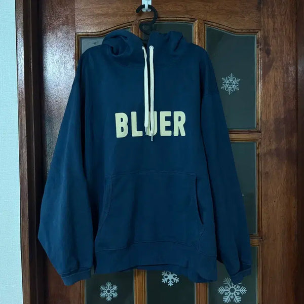 [BUNJANG] Bluer Logo Hoodie Navy / 블루어 로고 후드티 네이비