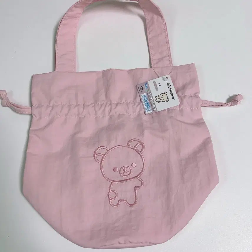 [BUNJANG] Rilakkuma Pouch Mini Bag Pink Drawstring New / 리락쿠마 파우치 핑크 복조리 신상 조이개 미니 가방 미니백