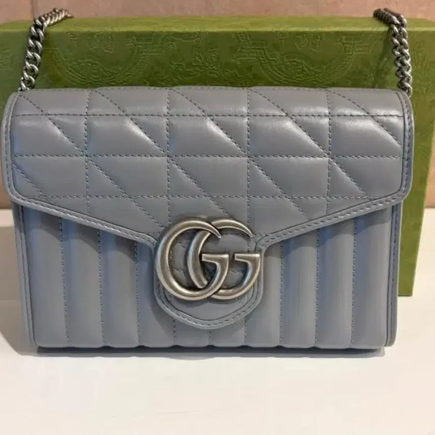 [BUNJANG] Gucci GG Marmont Matelassé Mini Chain Bag / 구찌 GG 마몽 마틀라세 미니 체인백
