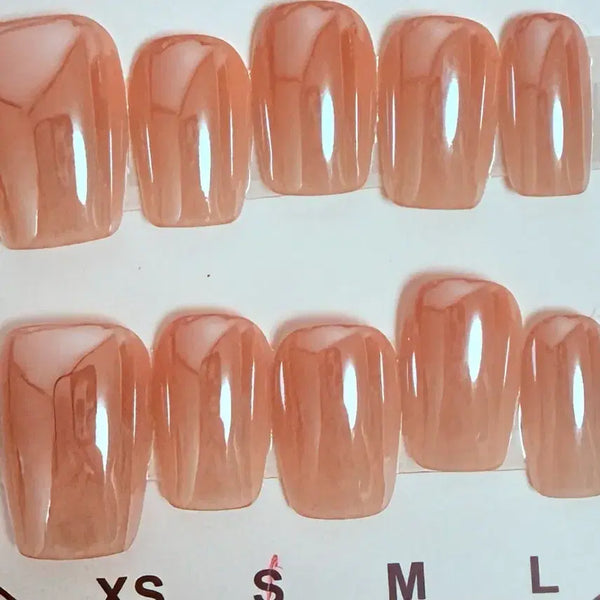 [BUNJANG] Handmade Nail Art Tips - Marble Pattern, Coral / 수제네일아트