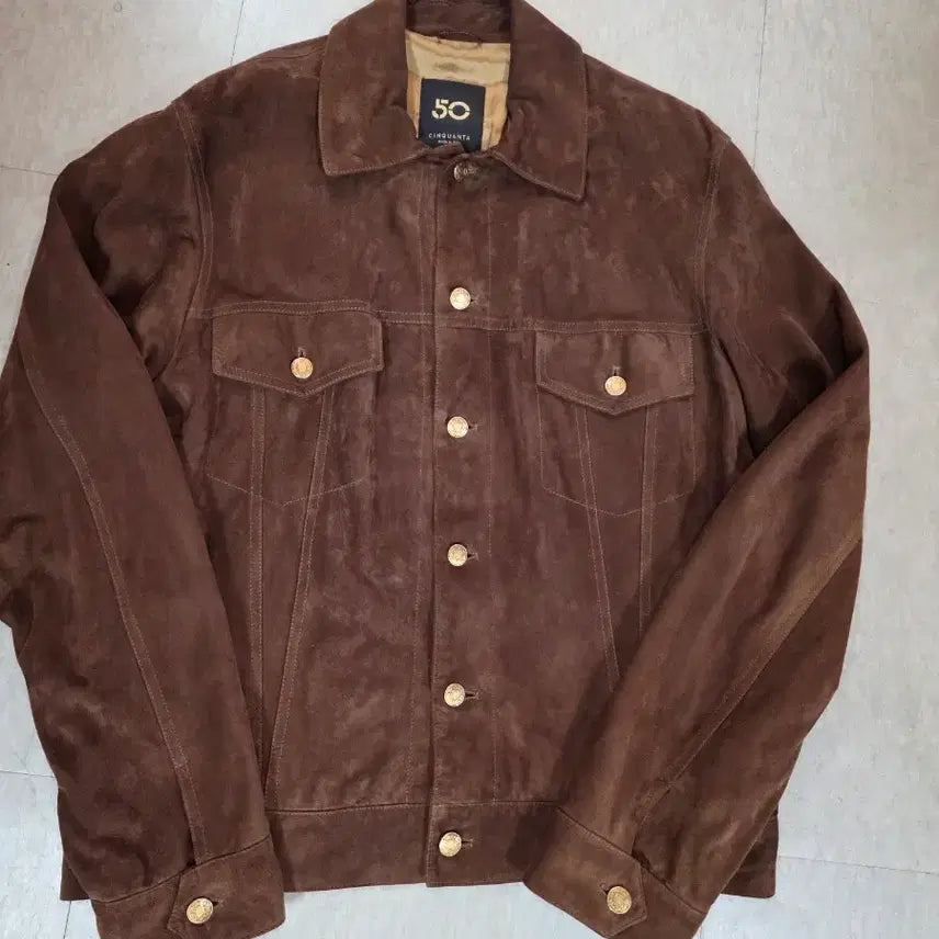 [BUNJANG] Sincanta Suede Jacket Brown / 50 씬산타 스웨이드 자켓 브라운