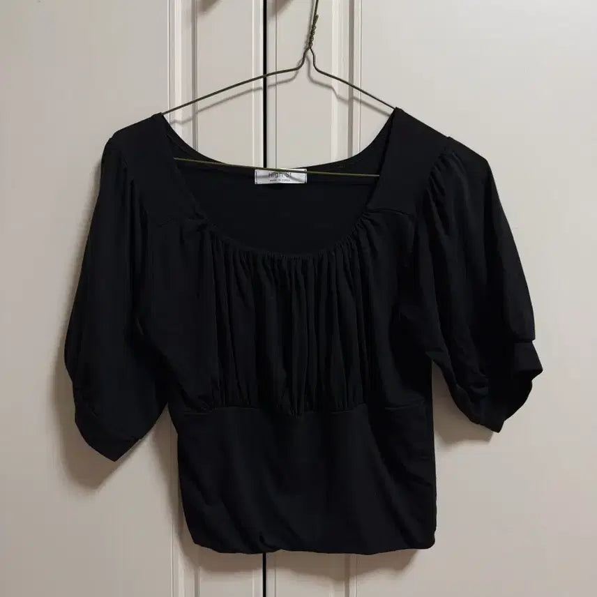 [BUNJANG] Puff Sleeve Black T-Shirt / 블랙 티셔츠