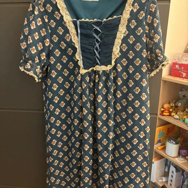 [BUNJANG] AXIS FARM Teal One-Piece Blouse / 엑시즈팜 청록원피스 블라우스