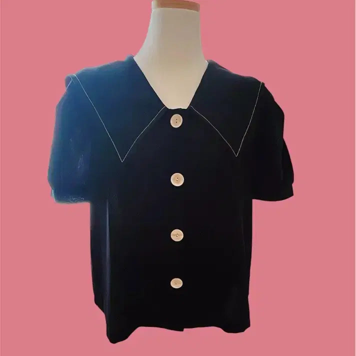 [BUNJANG] Sailor Collar Linen Blouse / 세일러카라 린넨블라우스