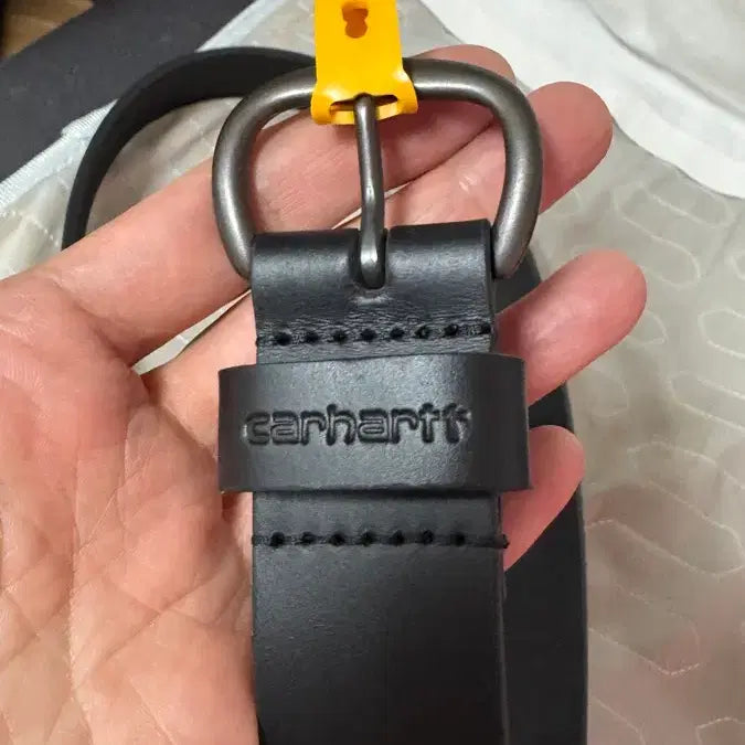 [BUNJANG] Carhartt Full Grain Leather Belt Black / 칼하트 풀그레인 레더 벨트 M 블랙