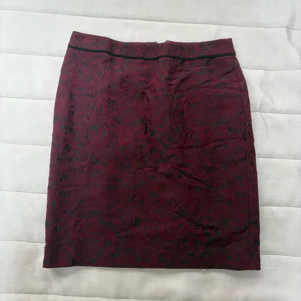 [BUNJANG] Vintage Burgundy Pattern Skirt / 빈티지 버건디 패턴 스커트