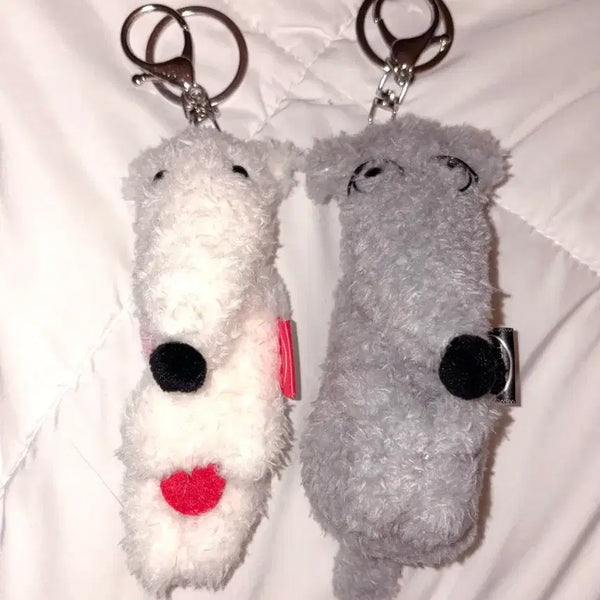 [BUNJANG] Borzoi Dog Plush Keychain Set (Grey/White) / 보르조이 인형 키링 회색/화이트
