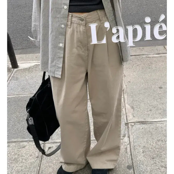 [BUNJANG] Feelings Button Pintuck Pants Beige / 필링스 버튼 핀턱 팬츠 베이지