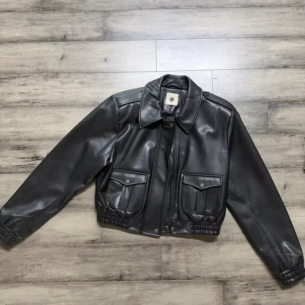 [BUNJANG] The Garment Faux Leather Bomber Jacket / 더가먼트 페이크레더 봄버 자켓