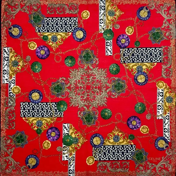 [BUNJANG] Celine Cotton Petit Scarf 50x50cm / 셀린느 손수건 / 쁘띠 스카프