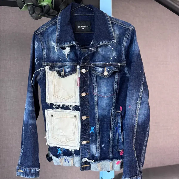 [BUNJANG] DSQUARED2 Patchwork Denim Jacket Size 46 / DSQUARED2 데님 자켓 46 새거급