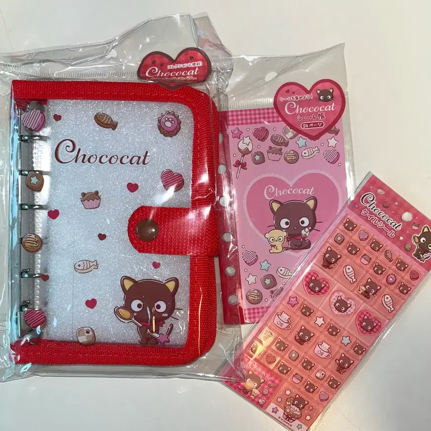[BUNJANG] Choco Cat Seal Binder, Sticker Book / [일괄 급처] 초코캣 씰바인더 씰북 타일 스티커 이형지북 스티커북 6공 다이어리