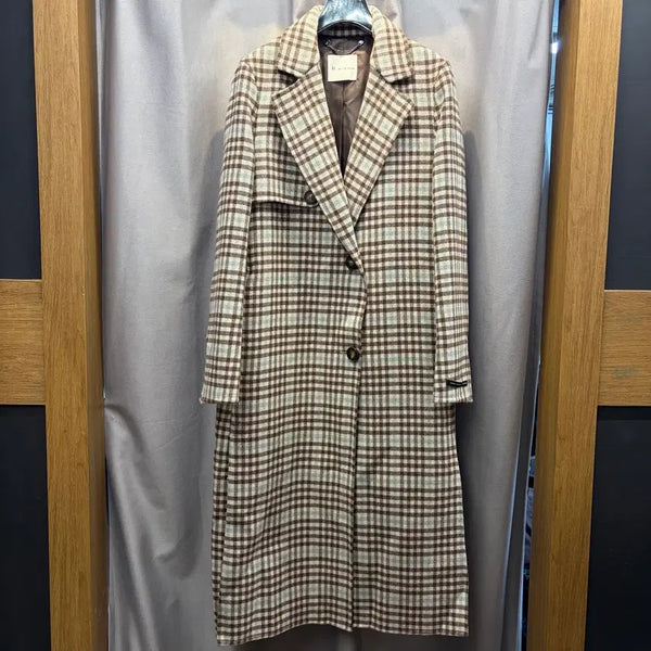 [BUNJANG] It MICHAA Check Long Coat / 잇미샤 체크 롱 코트