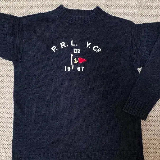 [BUNJANG] Polo Embroidered Flag Knit Sweater / 폴로 자수깃발 니트