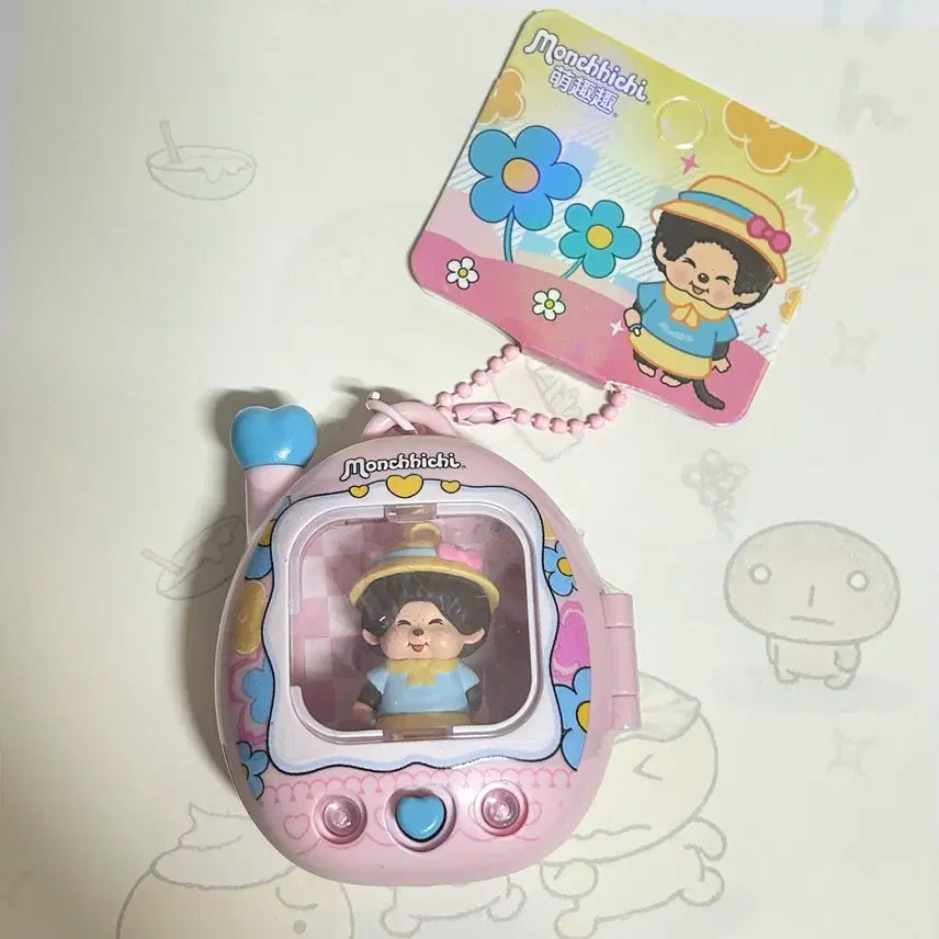[BUNJANG] Monchhichi Tamagotchi LED Pink Keyring / 새상품 몬치치 다마고치 LED 핑크 키링