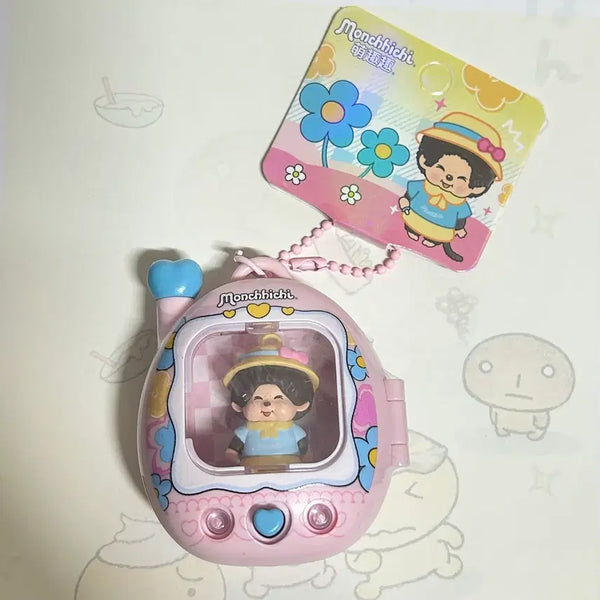 [BUNJANG] Monchhichi Tamagotchi LED Pink Keyring / 새상품 몬치치 다마고치 LED 핑크 키링