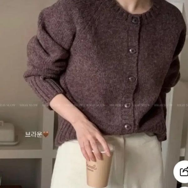 [BUNJANG] Proper Wool 100% Saddle Cardigan Knit / 프로퍼 울100 셔틀 새들 가디건 니트
