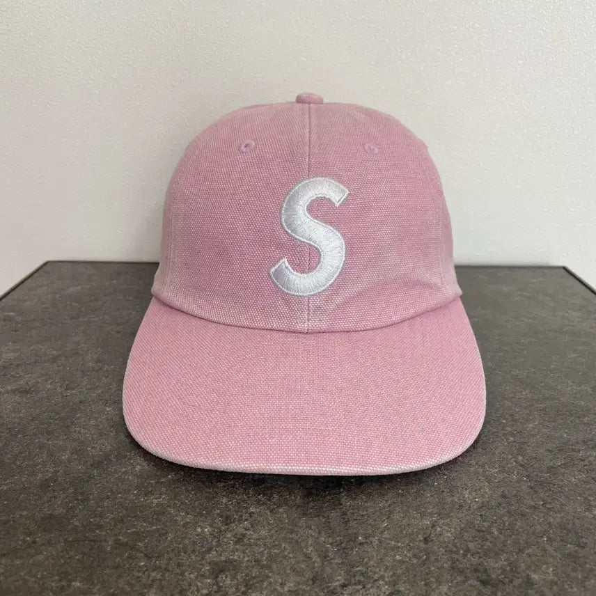 [BUNJANG] Supreme S Logo Washed Cap Hat Pink / 슈프림 S로고 볼캡 모자 워시드 핑크