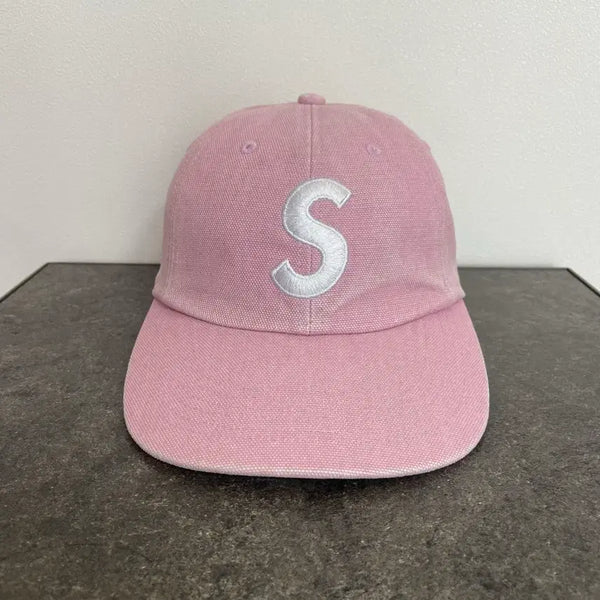 [BUNJANG] Supreme S Logo Washed Cap Hat Pink / 슈프림 S로고 볼캡 모자 워시드 핑크