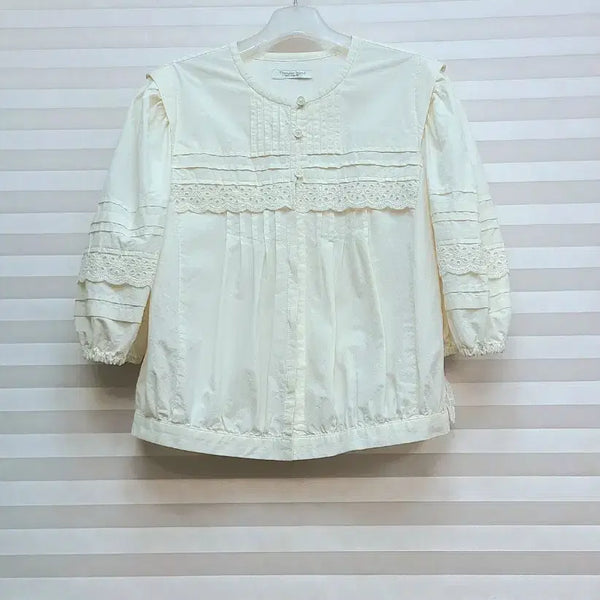 [BUNJANG] Thursday Island 7/10 Sleeve Open Blouse / 써스데이아일랜드> 7부소매 오픈 블라우스