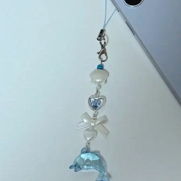 [BUNJANG] Happy Dolphin Charm Keychain / 해피 돌고래 키링