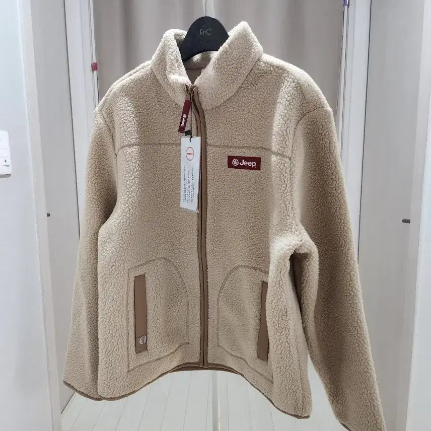 [BUNJANG] Jeep Fleece Zip-Up Jacket Beige / 지프 플리스 집업 자켓 베이지.새상품