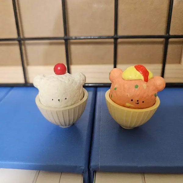 [BUNJANG] Gourmet Rice Gachapon Set (2 Figures) / (일괄금액)고항밥 곰돌이밥 볶음밥 가챠 2개 세트