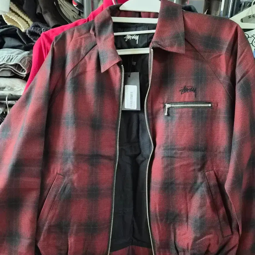 [BUNJANG] Stussy Plaid Brian Zip-Up Overshirt / (미개봉) 스투시 플래드 브라이언 자켓 집업 오버셔츠 S 95 100