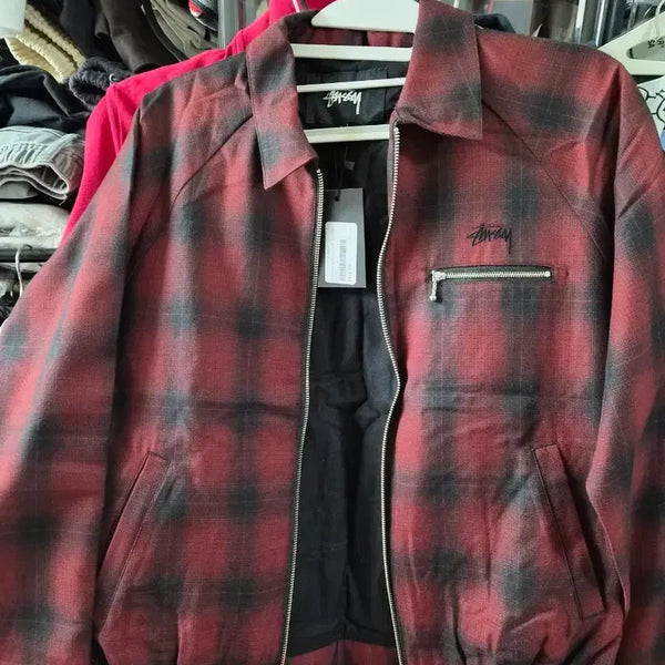 [BUNJANG] Stussy Plaid Brian Zip-Up Overshirt / (미개봉) 스투시 플래드 브라이언 자켓 집업 오버셔츠 S 95 100