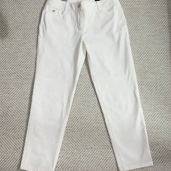 [BUNJANG] Hazzys Women's White Cotton Pants / 헤지스 여성 화이트 면바지 팬츠 흰색 긴바지