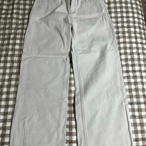 [BUNJANG] Beige Wide Denim Pants / 베이지 와이드 데님 팬츠 바지
