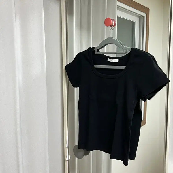[BUNJANG] Ribbed T-Shirt Black / 골지 티셔츠 블랙
