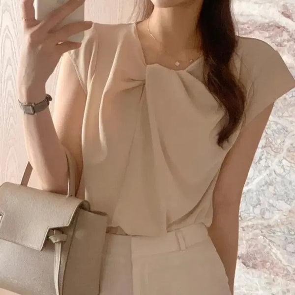 [BUNJANG] FABBIE Bowen Blouse Beige / 퍼빗 보엔 블라우스 베이지