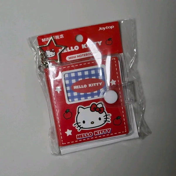 [BUNJANG] Hello Kitty Mini Notebook with Star Keychain Ring / 헬로키티 미니 수첩 메모 똑딱이 메모지 키링 고리