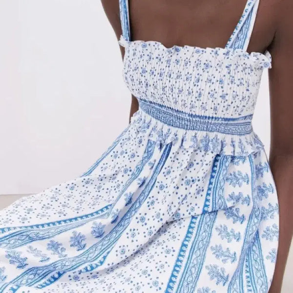 [BUNJANG] Zara Pattern Bustier Maxi Dress / 자라 패턴 뷔스티에 맥시 원피스
