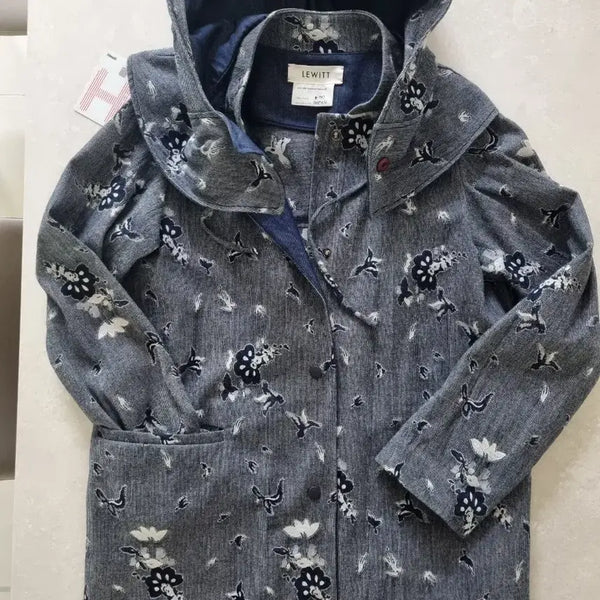 [BUNJANG] LEWITT Patterned Denim Hooded Coat / LEWITT 패턴 데님후드 코트