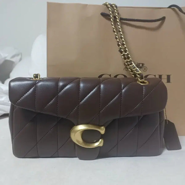 [BUNJANG] Coach Quilted Shoulder Bag Brown / 정품. 코치 태비 26 퀼팅 숄더백 브라운 팝니다