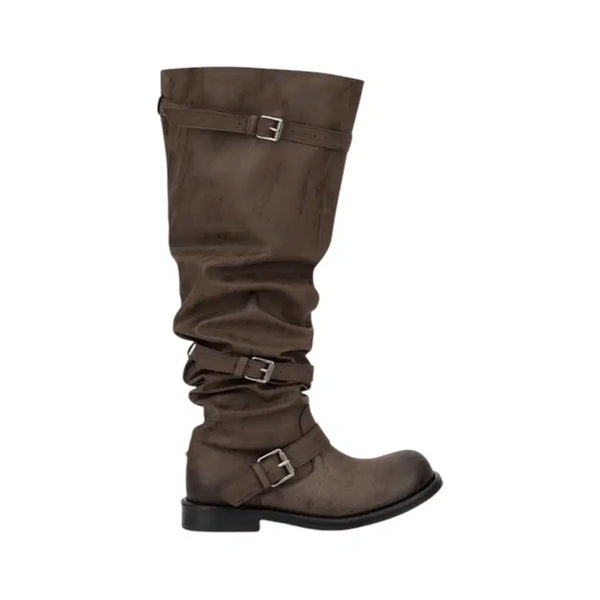 [BUNJANG] Negative Three 240 Slouchy Long Boots Washed Brown / 240 네거티브쓰리 슬라우치 롱 부츠 워시드 브라운