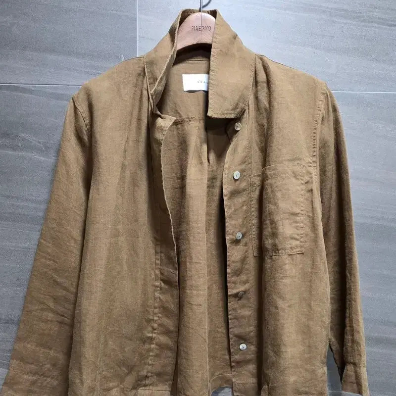 [BUNJANG] Linen Shirt Caramel Free Size / DEAL ,  멋스러운 린넨 셔츠 F